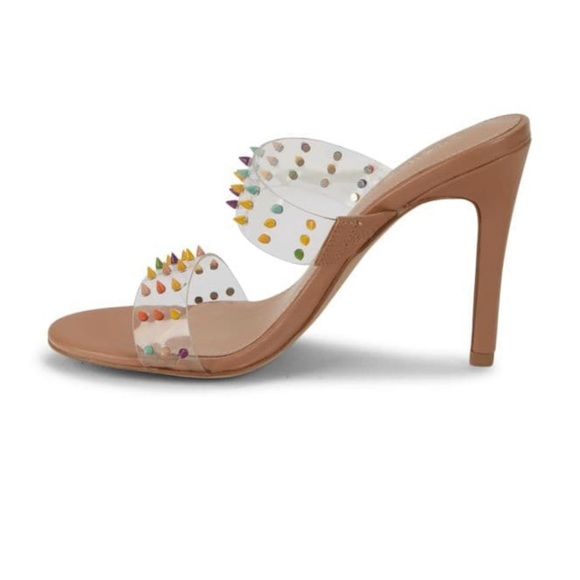 Colorful studs on the dual transparent straps enliven these sandals. - Picture 4 of 4